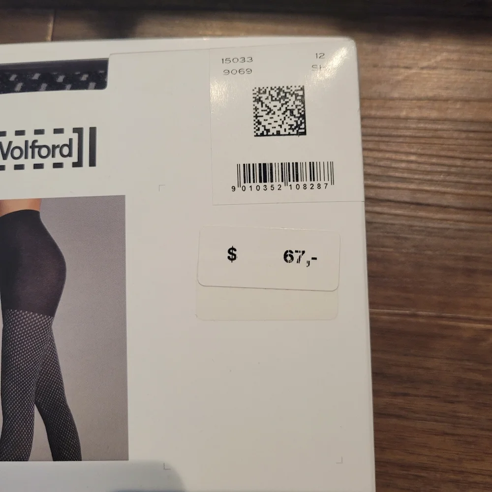 Wolford Fides Tights 90 DEN Cotton Blend Matte look Black/Ash Small New